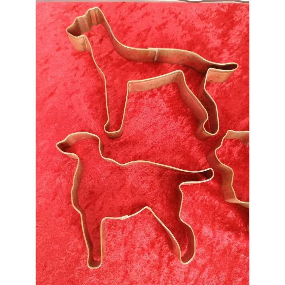 Martha By Mail Copper 5 Vintage‎ Dog-Shaped Metal Cookie Cutters Baking Crafts